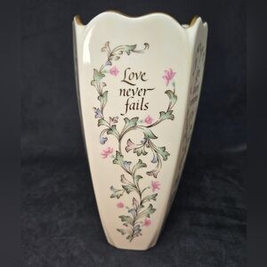 Vintage Lenox "Love Always Hopes" Vase Porcelain Wedding Vase USA